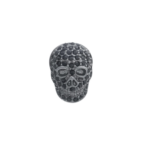 Black Crystal Skull Lapel Pin by Elizabeth Parker