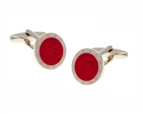 Embossed Red and Pink Cufflinks