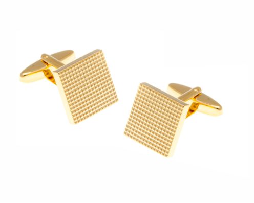 Grid Design Gold Plated Cufflinks
